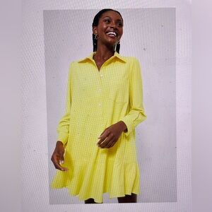 Tuckernuck Neon Yellow Crepe Callahan Shirt Dress
